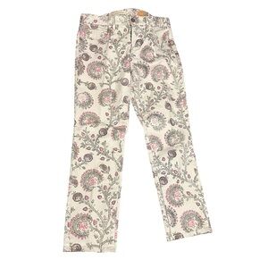 ANTHROPOLOGIE Pilcro & The Letterpress Pants Floral Stet Ankle Crop